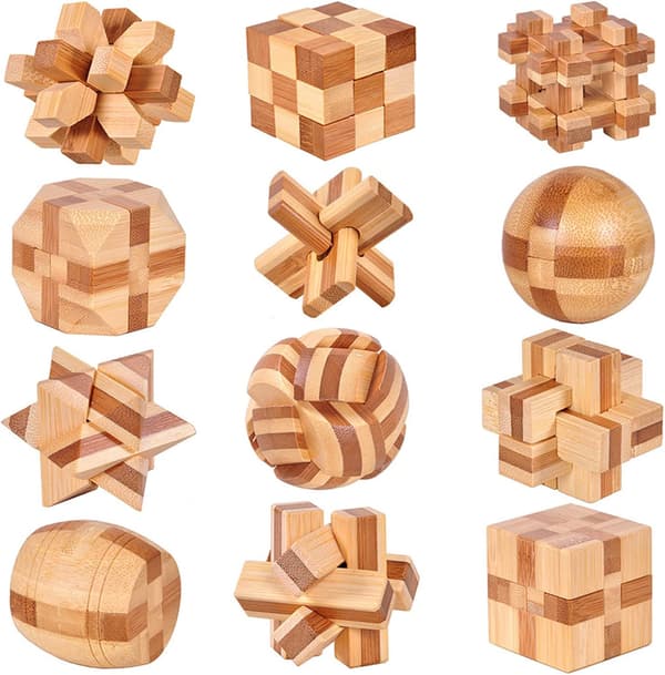 12 Stykker Pedagogiske Leker 3D Utfordring IQ Tenking Test Mini Woo