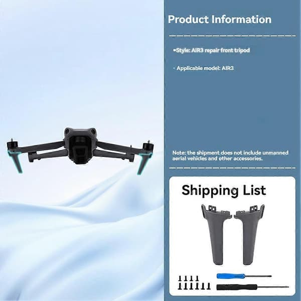 For Air 3 Drone Repair Part Left and Right Front Arm Tripod Replacement Landing Gear Grey Grey