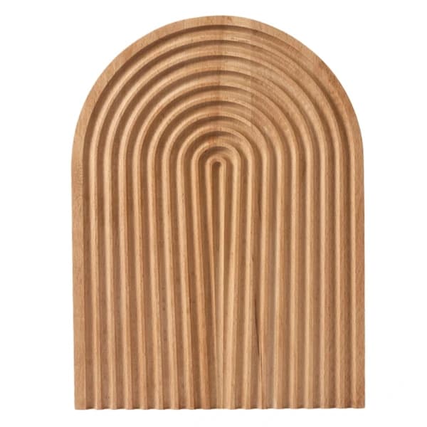 Serving Tray Wavy Arch Shaped Grooved Breakfast Lunch Dinner Appetizer Bread Board Decorative Wood