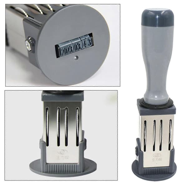 Rubber Stamp Line Date Adjustable Round Date Stamp for Scrapbooking Packaging Rubber Date Roller Stamp for Office Circular 32MM Circular 32MM