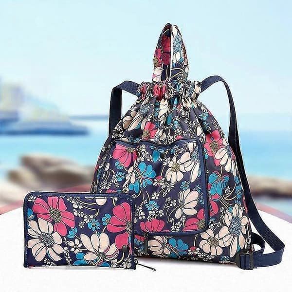Large Capacity Foldable Travel Backpack Drawstring Waterproof Duffle Bag (A)