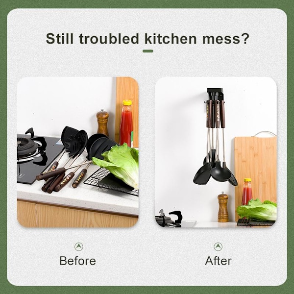 Swivel Kitchen Wall Hooks Punch-Free Storage Racks Telescopic Multi-function Hooks for Bedroom Bathroom 6 Hooks 6 Hooks