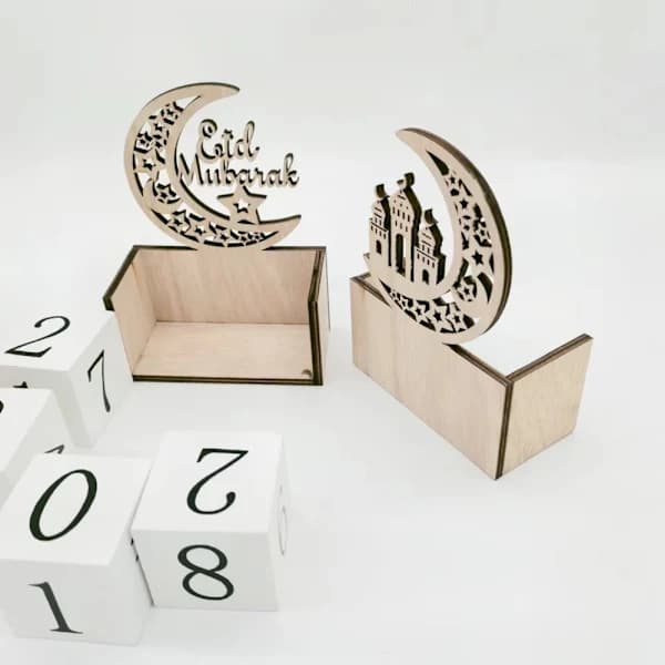 DIY Ramadan Nedtellingskalender 2023 Eid Mubarak Tredekorasjon