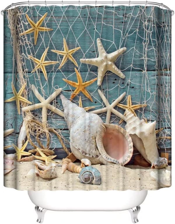 Dusjforheng, stoff dusjforheng fôr Ocean Shower St