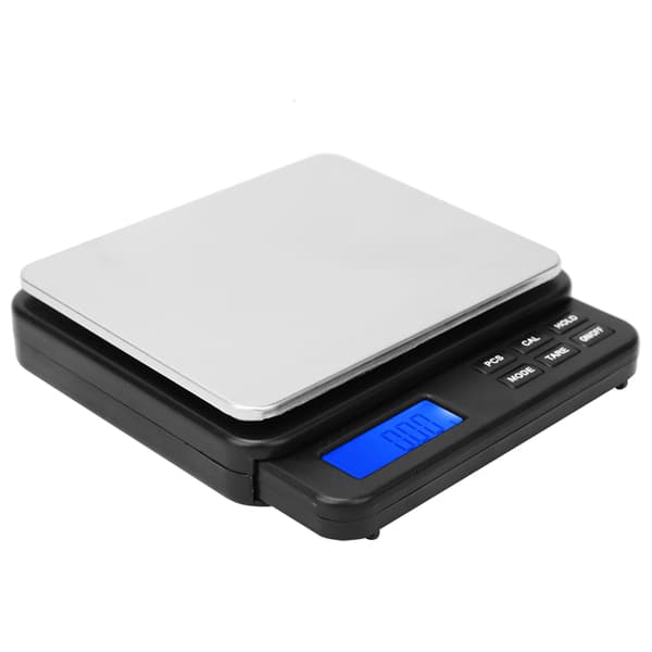 High Precision Mini Digital Kitchen Scale Electric Scale with Blue Backlit Display 1000g/0.01g Black