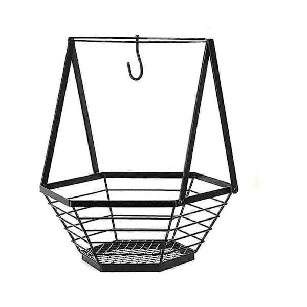 Fruit Basket for Kitchen Countertop Storage Banana Hanger Stand Bowl Handle Bread Basket Removable D