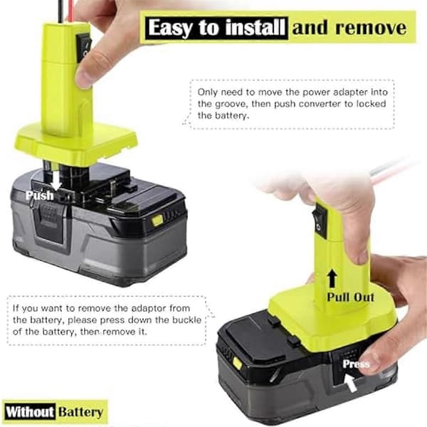 Power Wheels Adapter for Ryobi 18V Battery Wheel Battery Conversion Kit with Switch, Fuses & Cable End