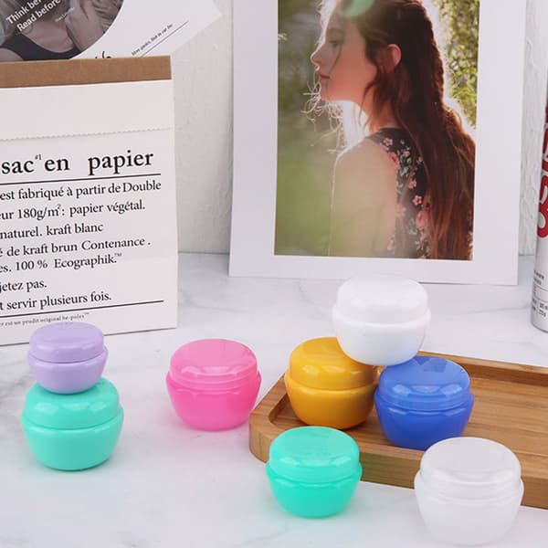 6 st multifärgade svampburkar, transparenta, 20 g KLB