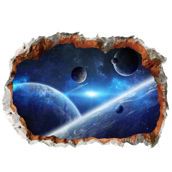 3D Planet Universe Galaxy Space Wall Decal Spaceship Astro