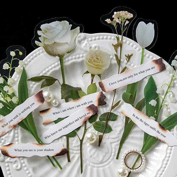 Pressede Blomster Dekaler Sett (84 Stykker) Tørkede Blomster Harpiks Dekaler