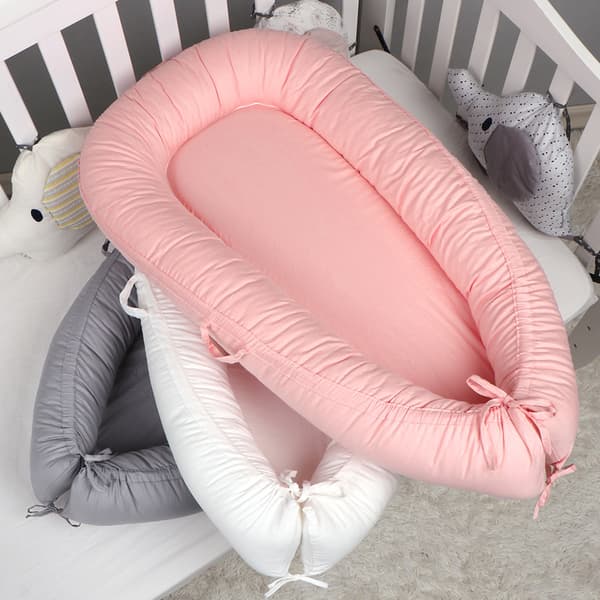 Babynest - Vendbart trekk i økologisk bomull og myk velour - Newbie