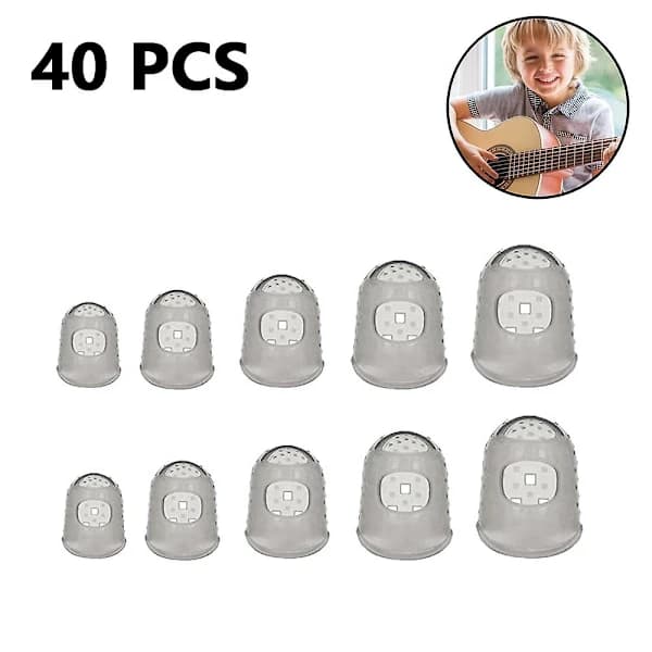 Silicone Guitar Fingertip Protectors, Transparent