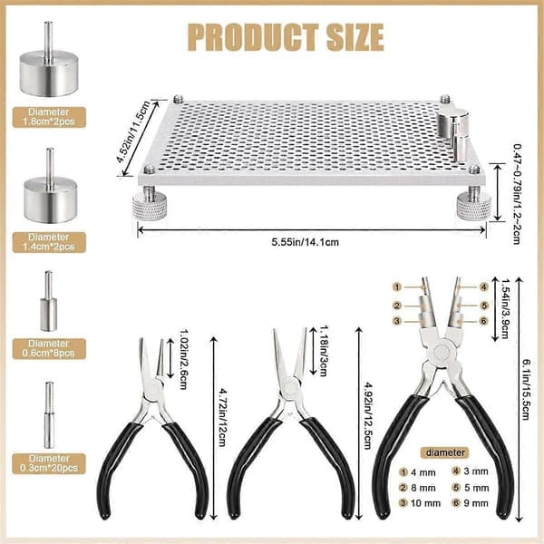Wire Bending Jig with Jewelry Plier Set, Jewelry Making Tool Beads Loops Forming Wire DIY