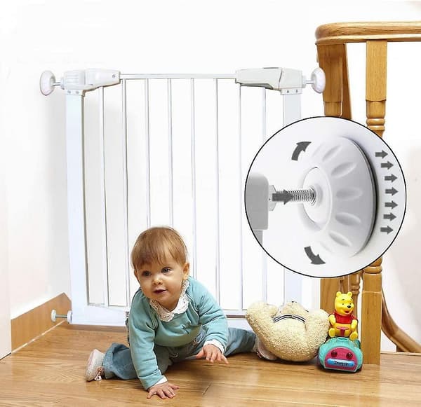 4-pack väggskydd för babygrindar och dörrsäkerhetsgrindar, väggskydd Ingen borrning för tryckmontering för barnsäkerhetsgrindar, hund, baby