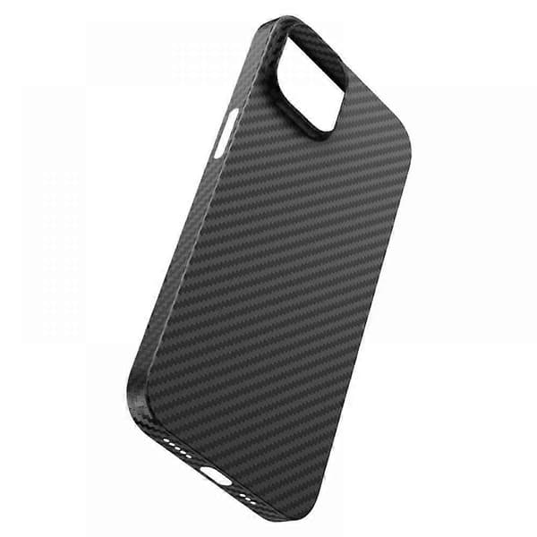 Magnetisk cover til iPhone 14 Aramidfiber Slim Fit iPhone 14-cover MagSafe, Sort/Kulfiber