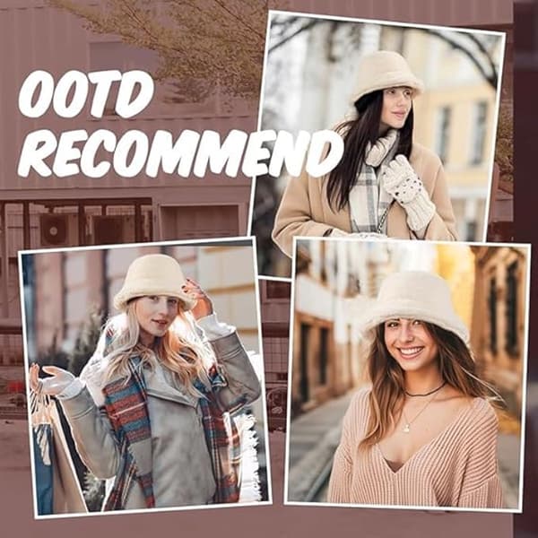 Damehat - Spand Vinter Fisker Kvinder Til Varme Hatte Fluffy Mode Unisex Beige_yu