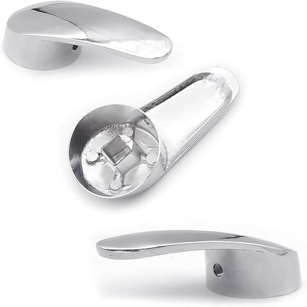 40mm Single Faucet Handle Replacement with Screw Hot Cold Faucet Handle for Kitchen Bathroom Faucet (Silver)