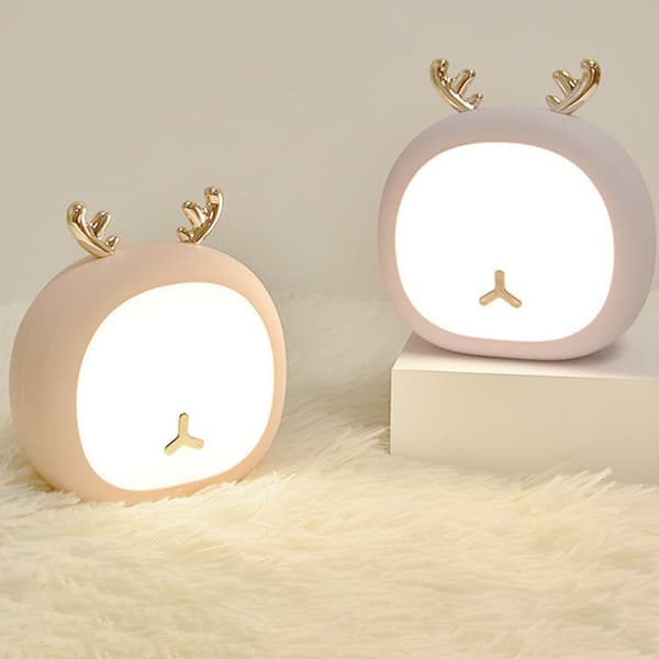 Cute LED Night Light for Bedroom, Touch Sensitive, USB Charging, Lamp