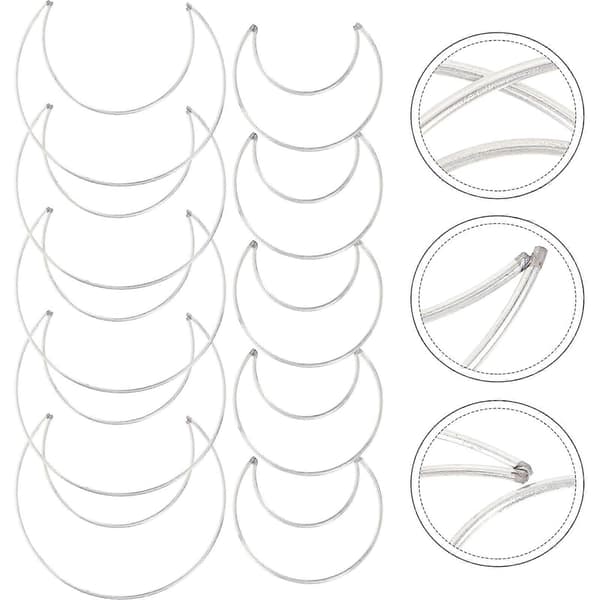 10 stk Drømmefanger Jernring Måneformet Drømmefanger Håndlaget DIY Drømmefanger (5 stk Liten Måne+5 stk Stor Måne)