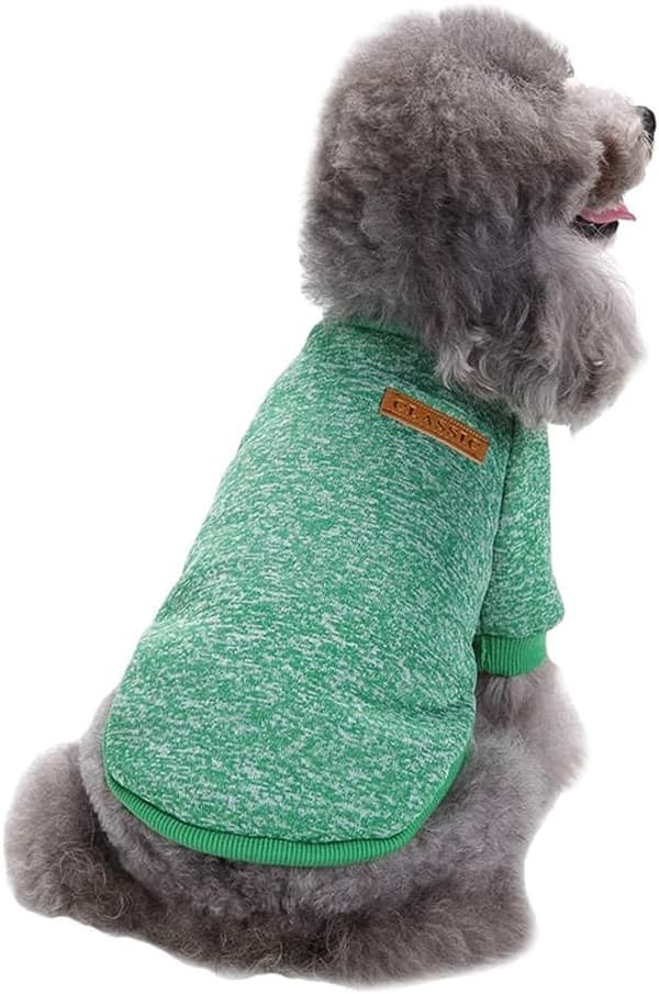 Small, Green, Dog Clothes Dog Sweater Soft Thicker Warm Puppy