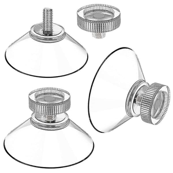 Imukupit, 25 imukupin sarja, 40 mm M4 - Läpinäkyvät imukupit siipimutterilla