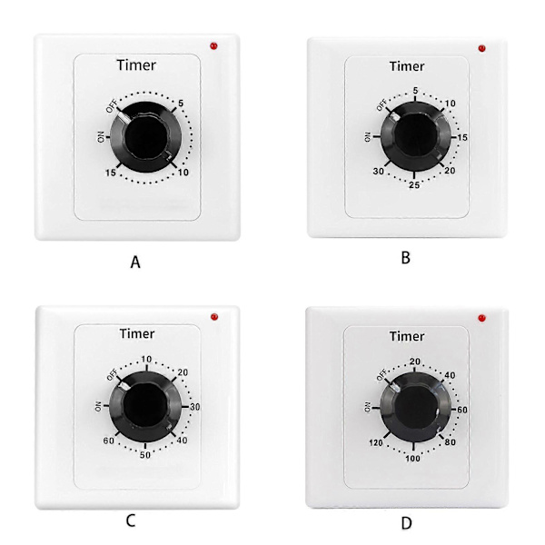 Switch Socket Countdown Timer Control Controller Wall Mechanical Countdown Timer Switch Easy to Install Multicolor 15A30 minutes 15A30 minutes