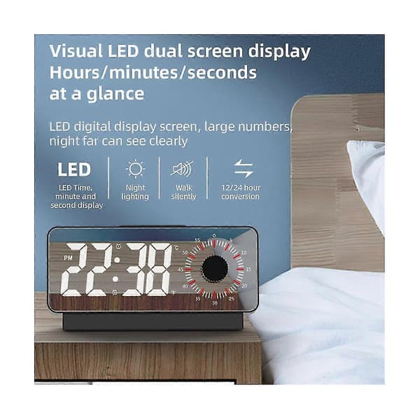 Countdown Alarm Clock Dual Display Visual Manager Alarm Clock Ambient Temperature Detection Dial Design Alarm Clocks A
