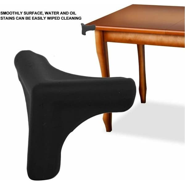 Table Corner Baby Safety Corner Guards, 4 Pieces (Black)