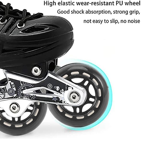 4-pack Inline Skate Wheels Indoor/Outdoor Replacement Wheels With Bearings 70mm, Black