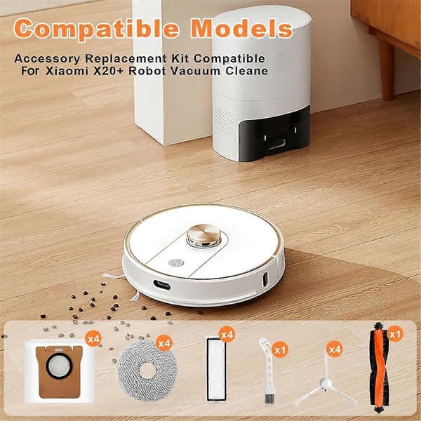For Xiaomi X20+ Robotstøvsuger Reservedeler som vist