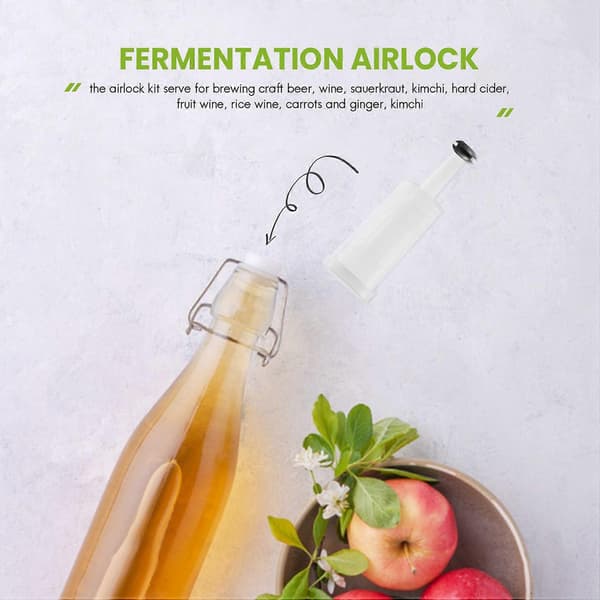 Fermentation airlock for fermentation, airlock with silicone grommet, for preserving, brewing, beer, wine, sauerkraut
