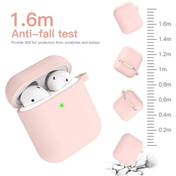 Airpod-deksel, silikon Airpod-deksel med lys rosa