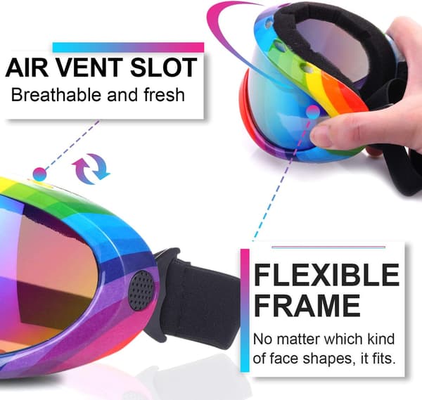 Skibriller, 2-pakning - Svart Multicolor/Regnbue Multicolor, Snø