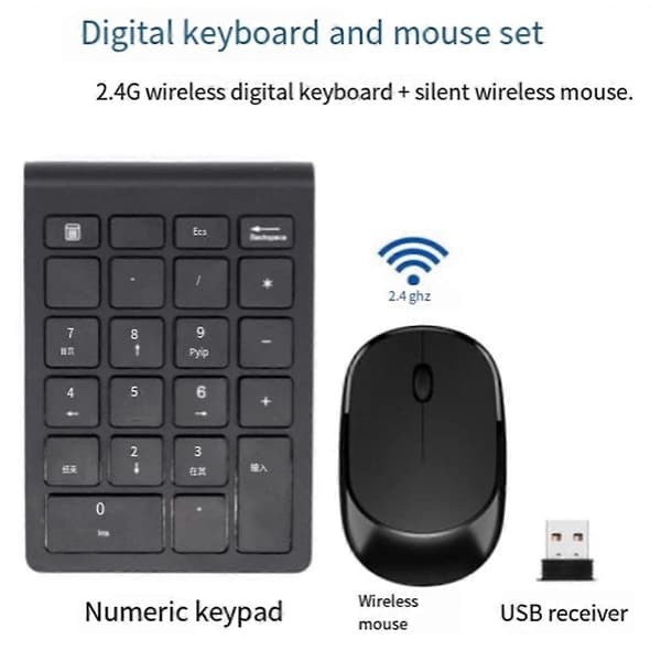 2.4G Wireless Mini Portable Ergonomic Numeric Keypad