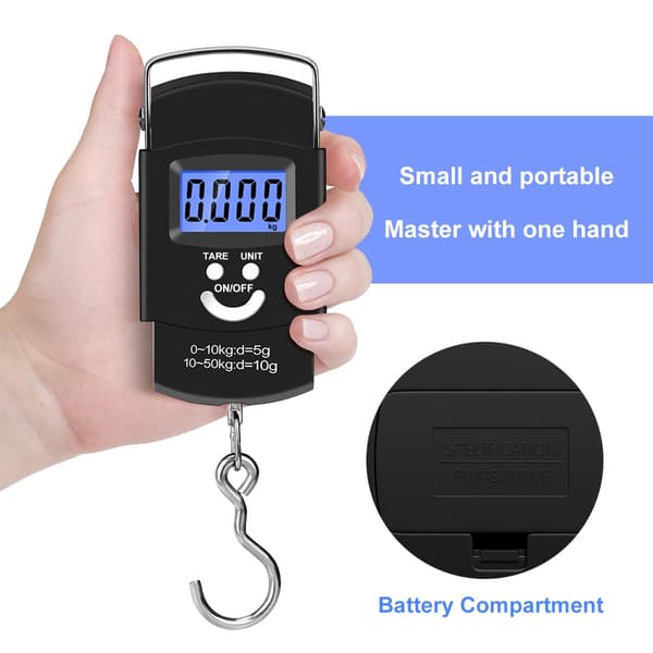 Electronic Hook Bagage Scale, max 50 kg/110 lb Portable Digital Scale