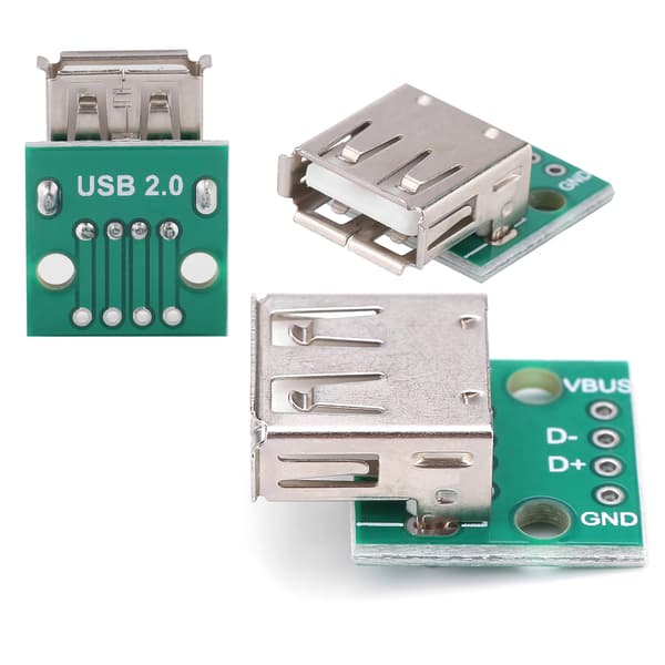 10 stk USB Type A hunnkontakt Breakout Board 2,54 mm Pitch Adapterkontakt DIP