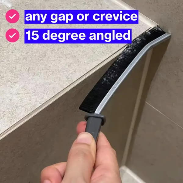 2-pack grout cleaning brushes with hard bristles and ergonomic handle for tile joints, corners, and crevices, black and white