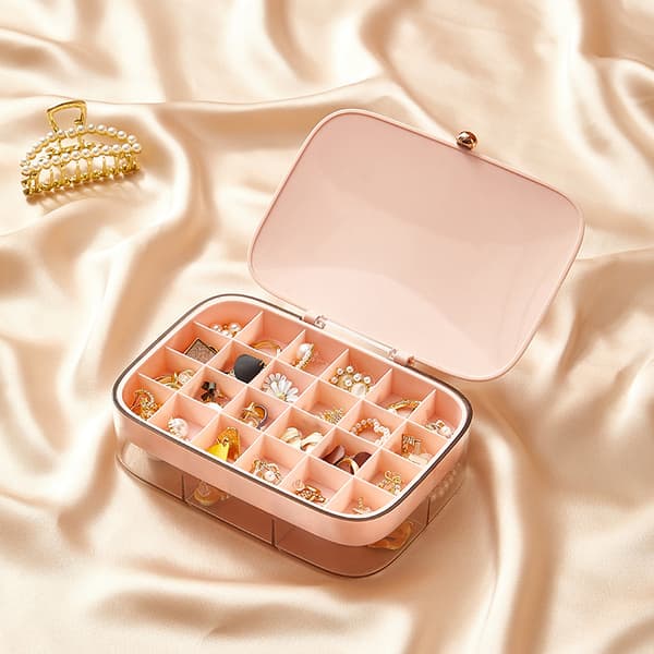 Large Capacity Double Layer Jewelry Box Earrings Necklace