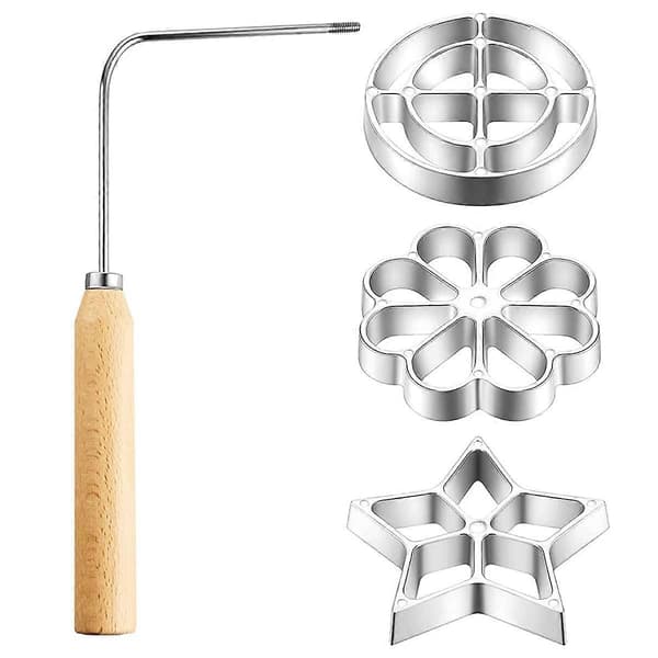 4-pack Rosette Cake Buneulos Tool, Compatible with 3 Interchangeable Heads, Aluminum Molds for Baking 4-piece set 4-piece set