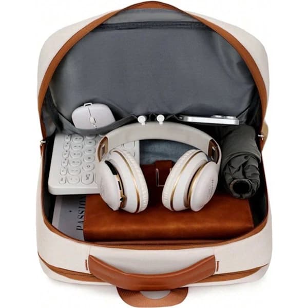 Laptop Backpack, 15.6 inch, Waterproof, with USB Charging Port, Ergonomic Design - Unisex, Pink
