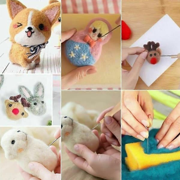 Needle Felting Kit, Multifunctional Needles for Wool Felt, Portable DIY Felt Tools A A