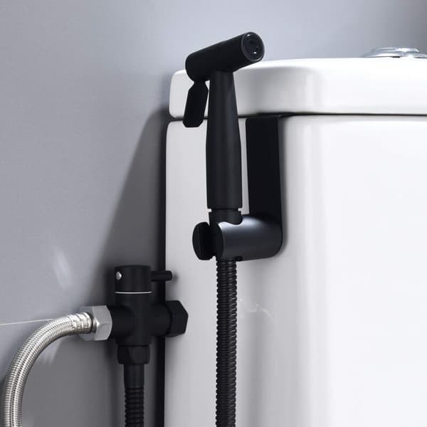3-vejs messing omskifterventil afspærringsventil 3/8 \"-1/2 \" adapter til toiletrør, sort