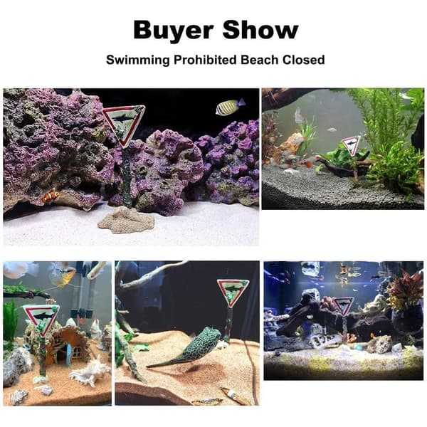 1 pc Aquarium Warning Decorative Poster Resin Sign Fish Tank Lan