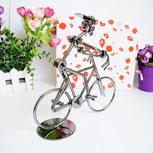 Q003 Metalhåndværk Jerncykelmodel Pynt (24 x 5 x 17 cm)