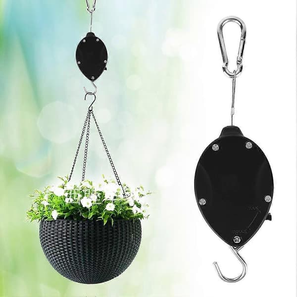 Retractable Hanging Hook Basket Pulley Hanger Garden Plant Pot Hooks