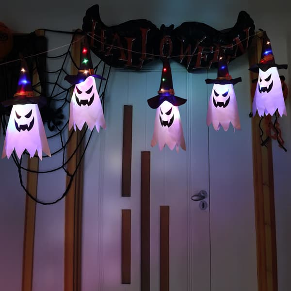 Halloween LED-lyskæde stof halloween dekorative lamper feriearrangementer lanterner