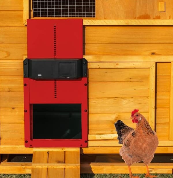 Photosensitive Automatic Chicken Coop Door Pet Door Red, 35*5*24.5cm, 1pc