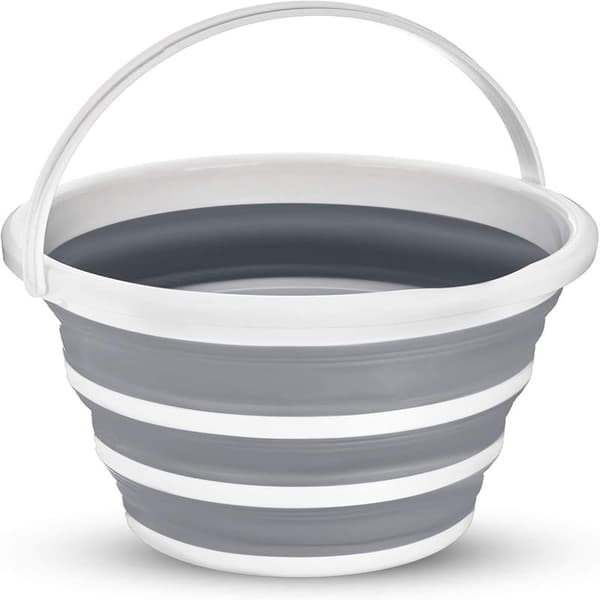 Collapsible Bucket - Large 10L Capacity, Robust Foldable Silicone Water Bucket with Comfortable Handle