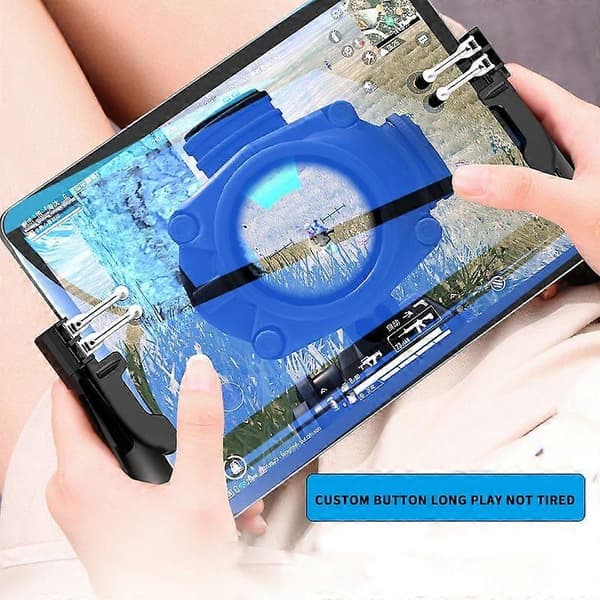 Högkvalitativ PUBG-kontroller Sex Finger Pubg Mobile Trigger Gamepad Grip L R Fire Aim Button Joystick för FP Black