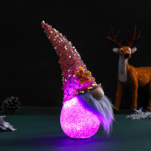 1-pack Paljett Jul Tomte Plyschdocka Julgransdekoration